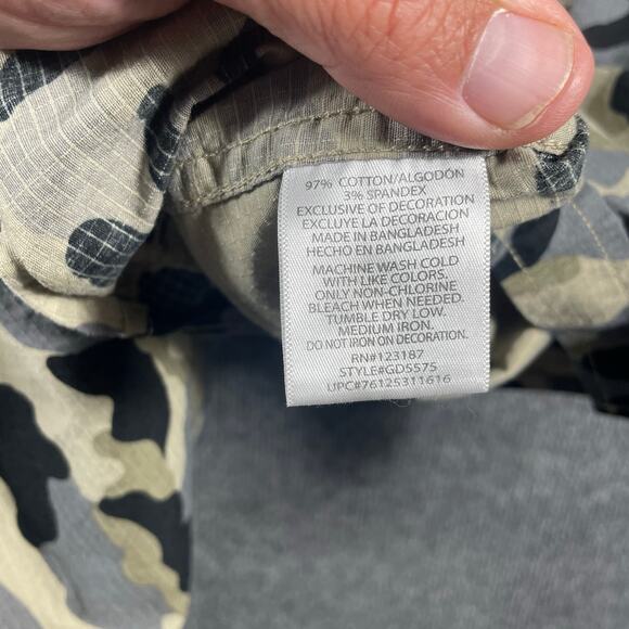 Dickies Button Up Shirt Men's 3XL Gray/Black Camo SS Casual Ripstop Outdoors - Picture 8 of 10